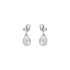 S925 Silver Butterfly Shell Pearl Drop Earrings