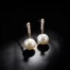 S925 Zircon Baroque Pearl Drop Earrings