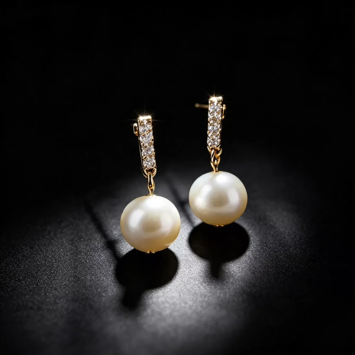 S925 Zircon Baroque Pearl Drop Earrings