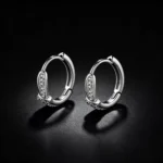 S925 Paved Zircon Small Hoop Earrings