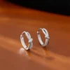 S925 Paved Zircon Small Hoop Earrings