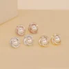 S925 Floral Zircon Shell Pearl Stud Earrings