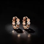 S925 Honeycomb Inlaid Zircon Hoop Earrings