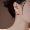 S925 Sterling Silver Hetian Jade Drop Earrings