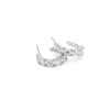 S925 Silver Curved Cubic Zirconia Huggie Earrings