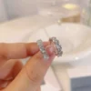 S925 Silver Curved Cubic Zirconia Huggie Earrings
