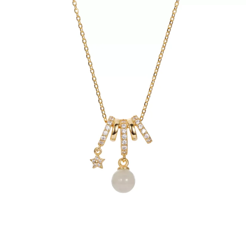 S925 Hetian Jade Star Zircon Pendant Necklace