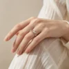 Twist Hollow S925 Sterling Silver Adjustable Open Ring