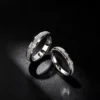 S925 Sterling Silver Frosted Couple Matching Rings