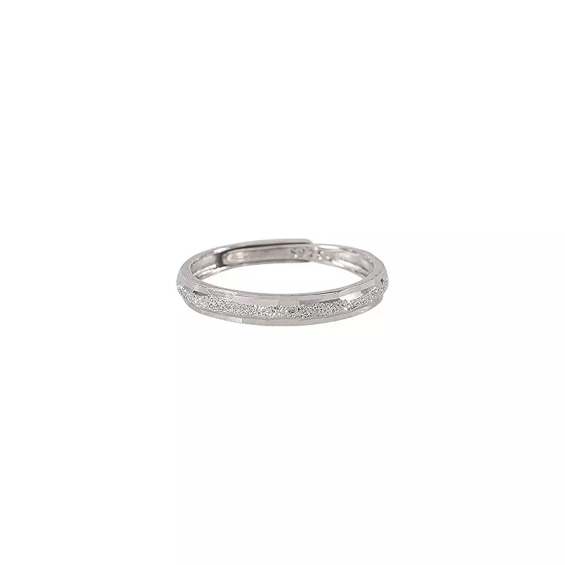 S925 Sterling Silver Frosted Couple Matching Rings