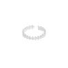 S925 Sterling Silver Beaded Open Adjustable Ring