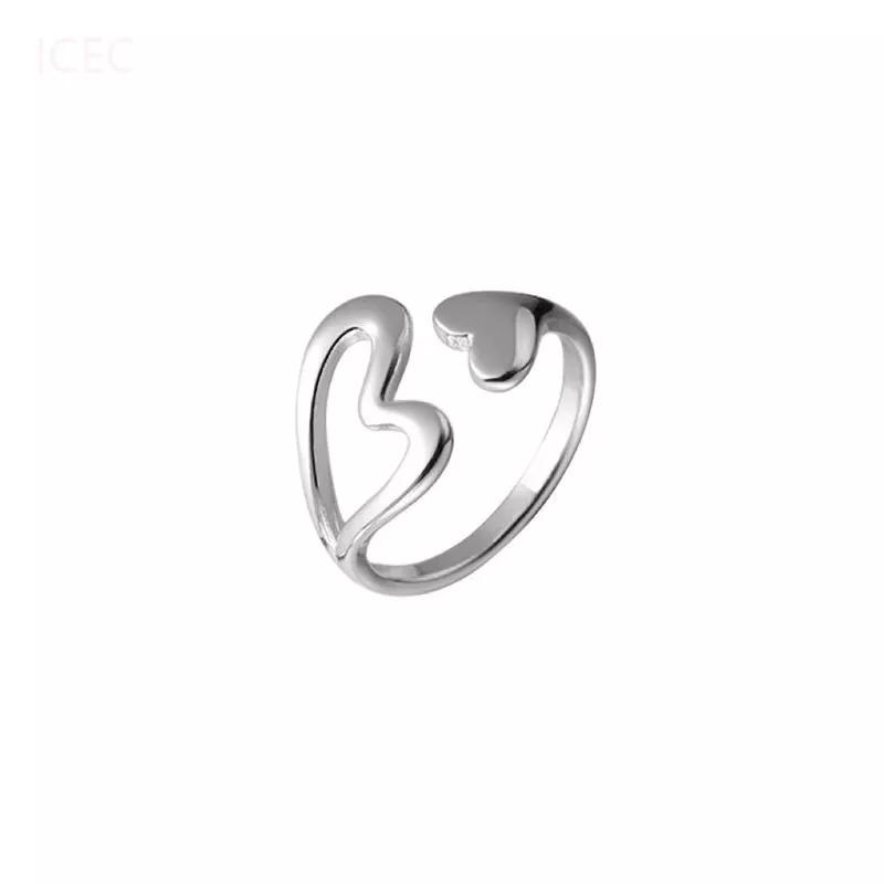 S925 Split Heart Open Adjustable Ring S925 Split Heart Open Adjustable Ring