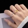 S925 Split Heart Open Adjustable Ring S925 Split Heart Open Adjustable Ring