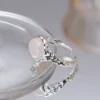 S925 Silver Irregular White Agate Open Ring S925 Silver Irregular White Agate Open Ring