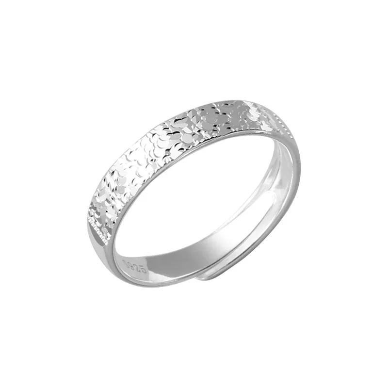 S925 Sterling Silver Crushed Ice Open Band Ring