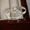 S925 Sterling Silver Crushed Ice Open Band Ring