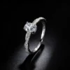 S925 Silver Oval Cubic Zirconia Twisted Band Ring
