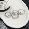 S925 Silver Oval Cubic Zirconia Twisted Band Ring