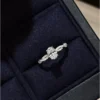 S925 Silver Oval Cubic Zirconia Twisted Band Ring