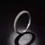S925 Silver Half Eternity Cubic Zirconia Stackable Ring