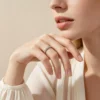 S925 Silver Half Eternity Cubic Zirconia Stackable Ring