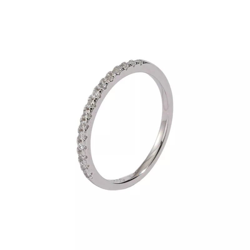 S925 Silver Half Eternity Cubic Zirconia Stackable Ring