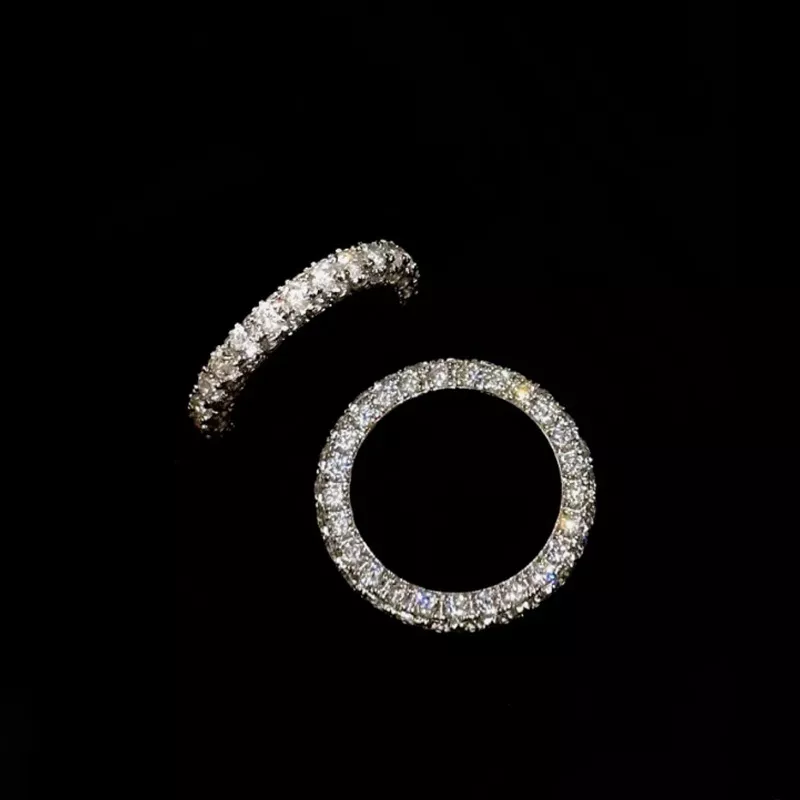 S925 Silver Full Eternity Paved Cubic Zirconia Ring