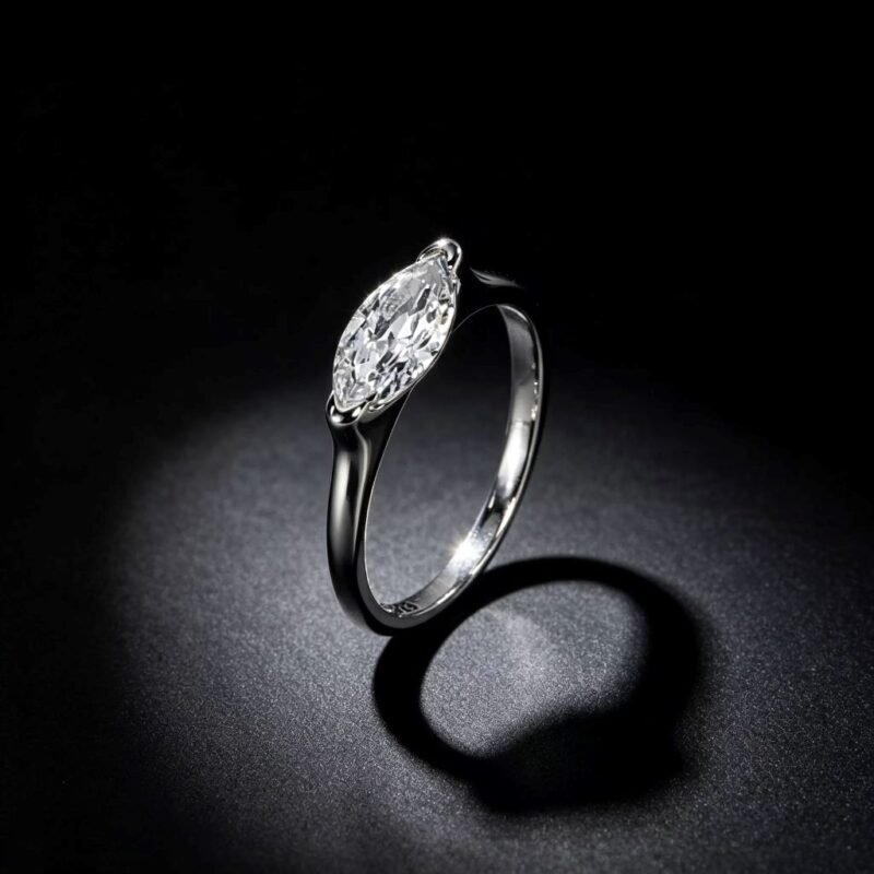 Marquise Cut CZ S925 Sterling Silver Solitaire Ring