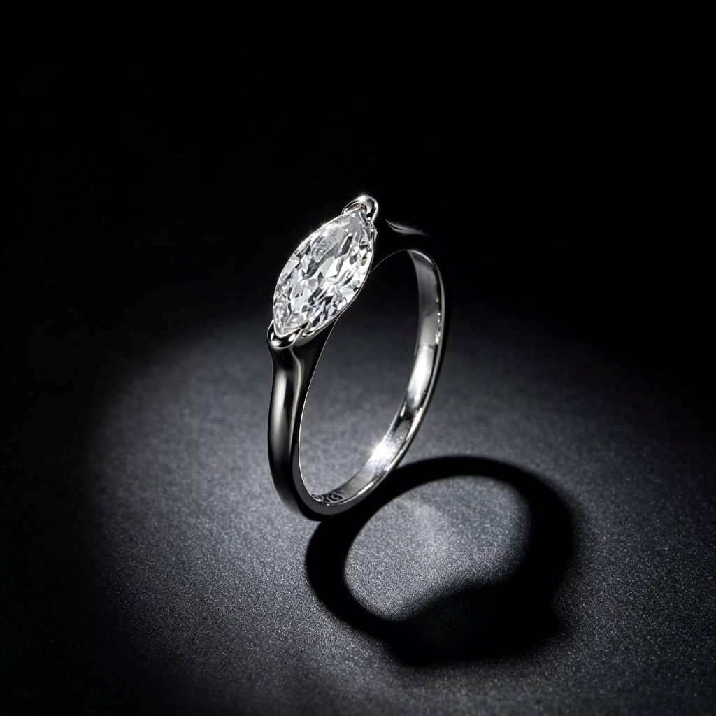 Marquise Cut CZ S925 Sterling Silver Solitaire Ring
