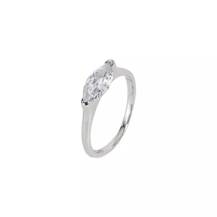 Marquise Cut CZ S925 Sterling Silver Solitaire Ring