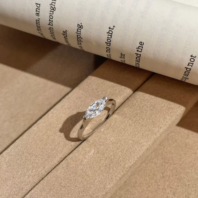 Marquise Cut CZ S925 Sterling Silver Solitaire Ring