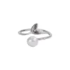 S925 Mermaid Tail Freshwater Pearl Open Ring