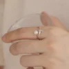 S925 Mermaid Tail Freshwater Pearl Open Ring