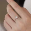 S925 Mermaid Tail Freshwater Pearl Open Ring