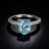 Oval Aquamarine Tone Cubic Zirconia S925 Silver Ring Oval Aquamarine Tone Cubic Zirconia S925 Silver Ring