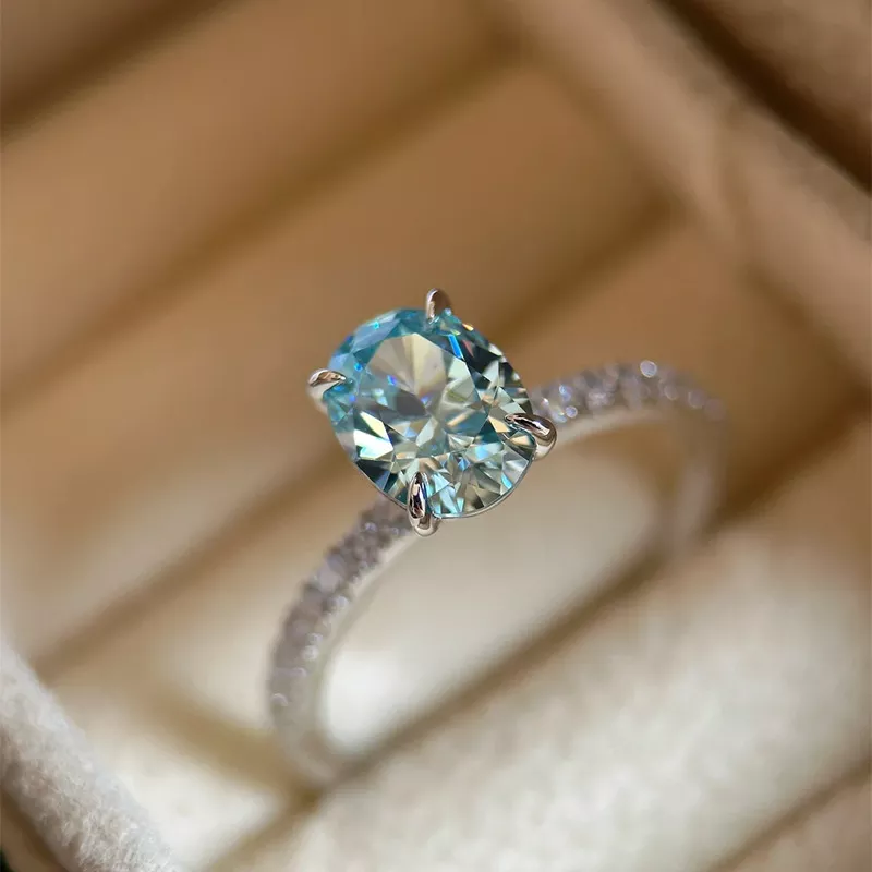 Oval Aquamarine Tone Cubic Zirconia S925 Silver Ring Oval Aquamarine Tone Cubic Zirconia S925 Silver Ring
