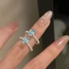 Oval Aquamarine Tone Cubic Zirconia S925 Silver Ring Oval Aquamarine Tone Cubic Zirconia S925 Silver Ring
