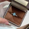 Oval Aquamarine Tone Cubic Zirconia S925 Silver Ring Oval Aquamarine Tone Cubic Zirconia S925 Silver Ring