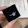 Oval Aquamarine Tone Cubic Zirconia S925 Silver Ring Oval Aquamarine Tone Cubic Zirconia S925 Silver Ring