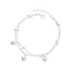 S925 Silver Double‑Layer Heart Charm Bracelet