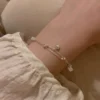 S925 Silver Double‑Layer Heart Charm Bracelet
