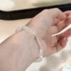 S925 Silver Clear Quartz Beaded Bracelet