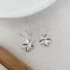 S925 Sterling Silver Flower Hook Drop Earrings