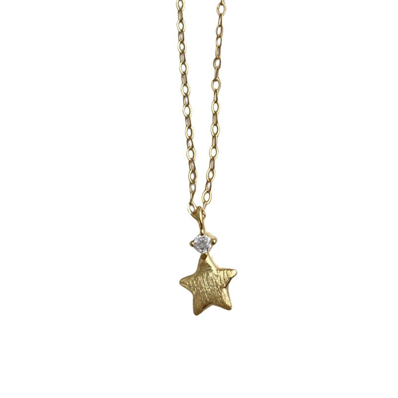 S925 Silver Matte Star Zircon Minimalist Women Necklace