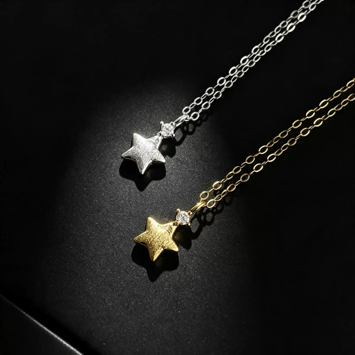 S925 Silver Matte Star Zircon Minimalist Women Necklace