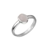 S925 Silver Oval Chalcedony Adjustable Ring