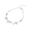 S925 Silver Hetian Jade Lotus Charm Bracelet