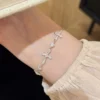 S925 Silver Cubic Zirconia Cross Bracelet S925 Silver Cubic Zirconia Cross Bracelet