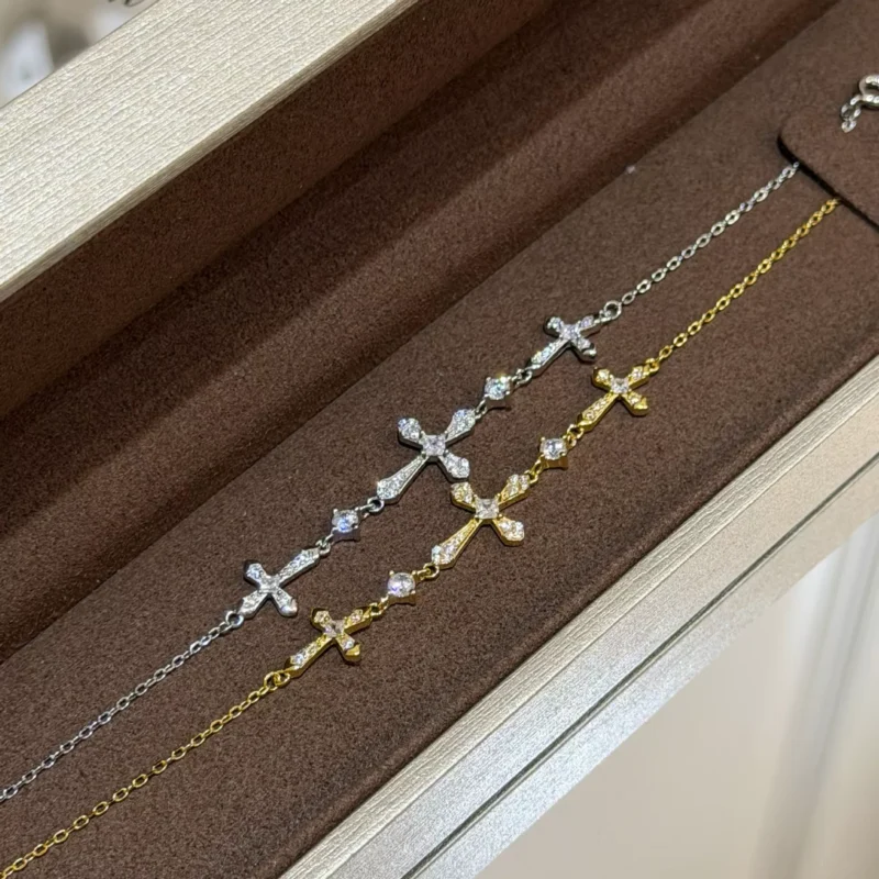 S925 Silver Cubic Zirconia Cross Bracelet S925 Silver Cubic Zirconia Cross Bracelet