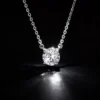 S925 Silver 4-Prong Single Zircon Minimalist Women Necklace
